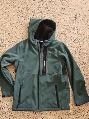Reebok Kids' Green Hooded Jacket with Black Trim